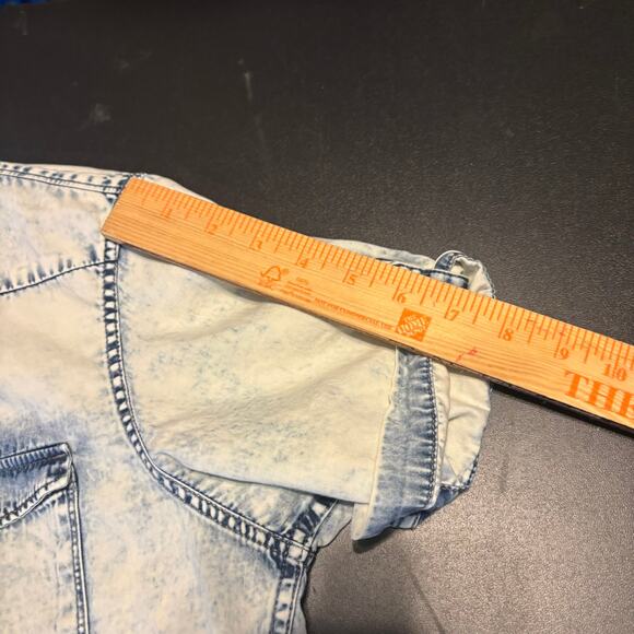 Calvin Klein Men's Short Sleeve Spray Can Indigo Button Down Shirt Size Small S - Picture 4 of 8